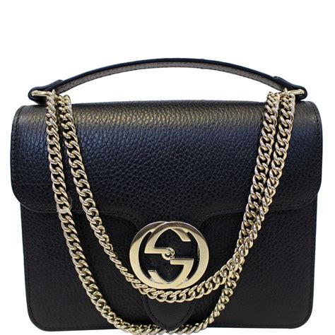 gucci interlocking g slides black|gucci interlocking g crossbody bag.